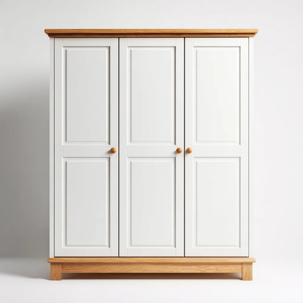 Armadio-legno-121x61x212 cm-bianco-legno-design classico-Roomgetmart