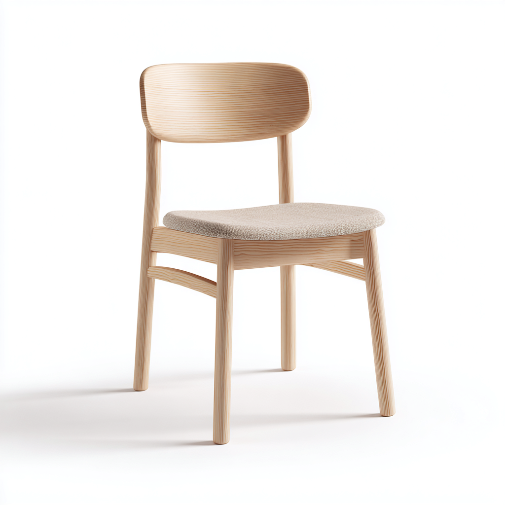 Sedia da pranzo - legno-tessuto - 49x47x83 cm - beige-legno chiaro - stile nordico-Roomgetmart