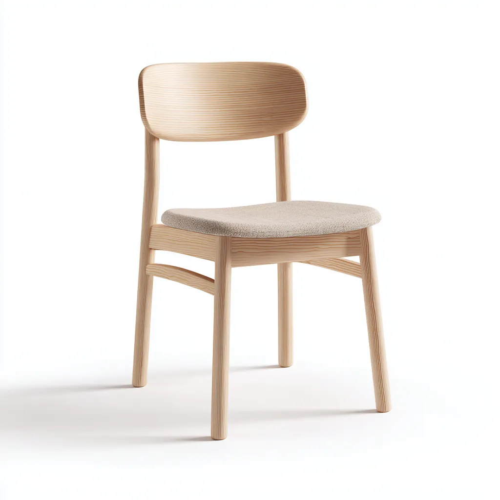 Sedia da pranzo - legno-tessuto - 49x47x83 cm - beige-legno chiaro - stile nordico-Roomgetmart