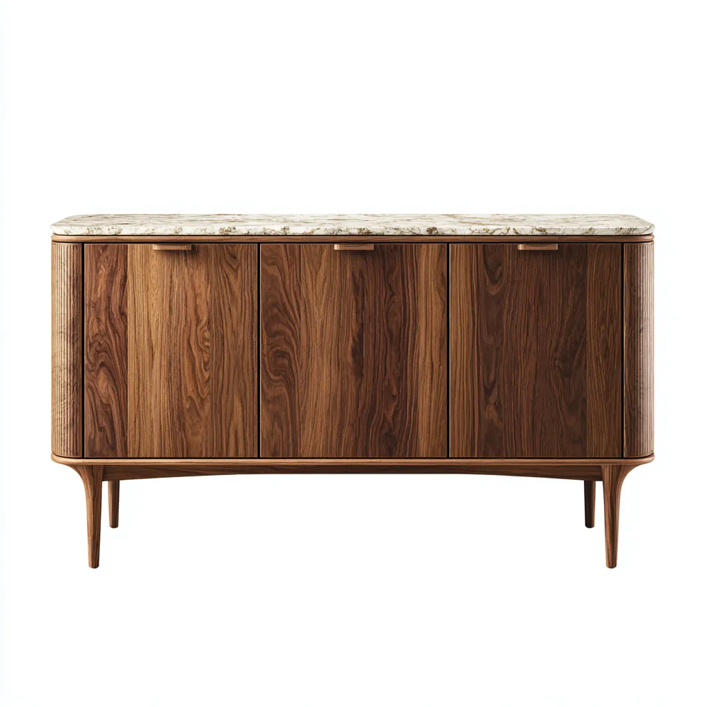 Credenza-legno-marmo-175x45x82 cm-marrone-design marmo-design moderno-Roomgetmart