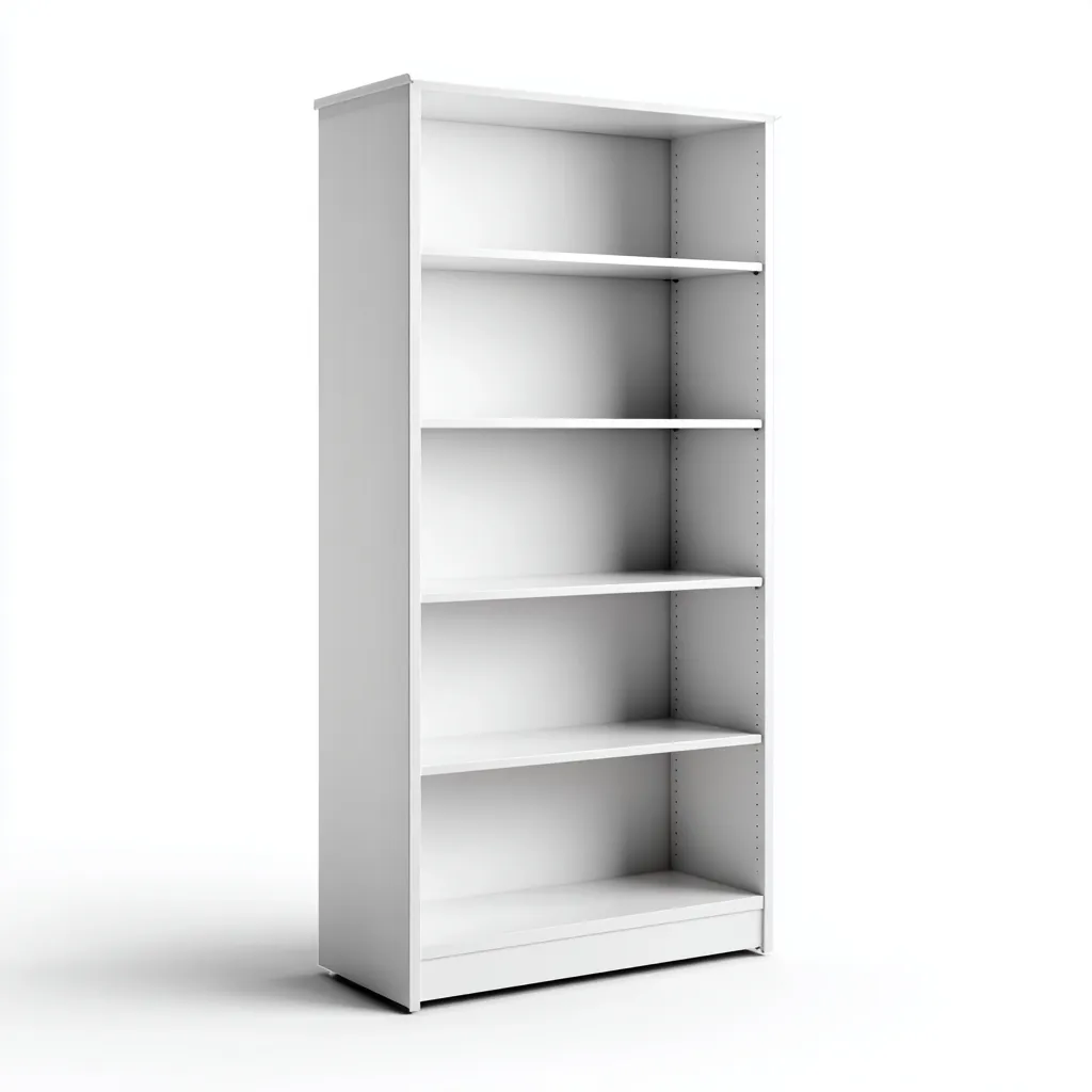 Libreria-legno-engineered-92x30x188 cm-bianco-design-moderno-Roomgetmart