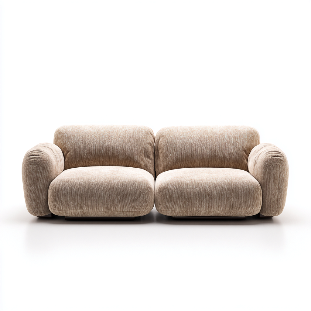 Divano a due posti-tessuto-190x100x82 cm-beige-design moderno-Roomgetmart