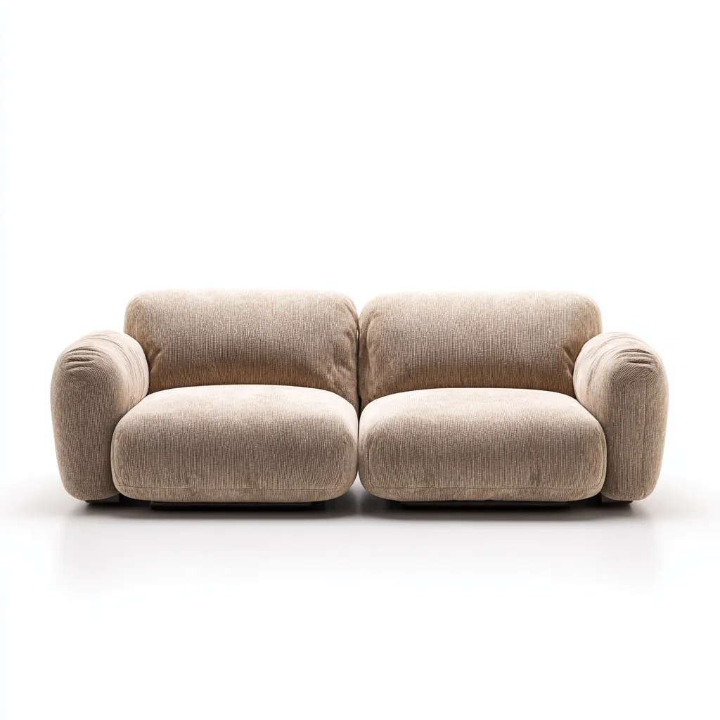 Divano a due posti-tessuto-190x100x82 cm-beige-design moderno-Roomgetmart