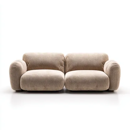 Divano a due posti-tessuto-190x100x82 cm-beige-design moderno-Roomgetmart