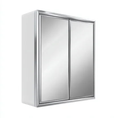 Mobile bagno - metallo-vetro - 58x13x61 cm - argento - design moderno-Roomgetmart