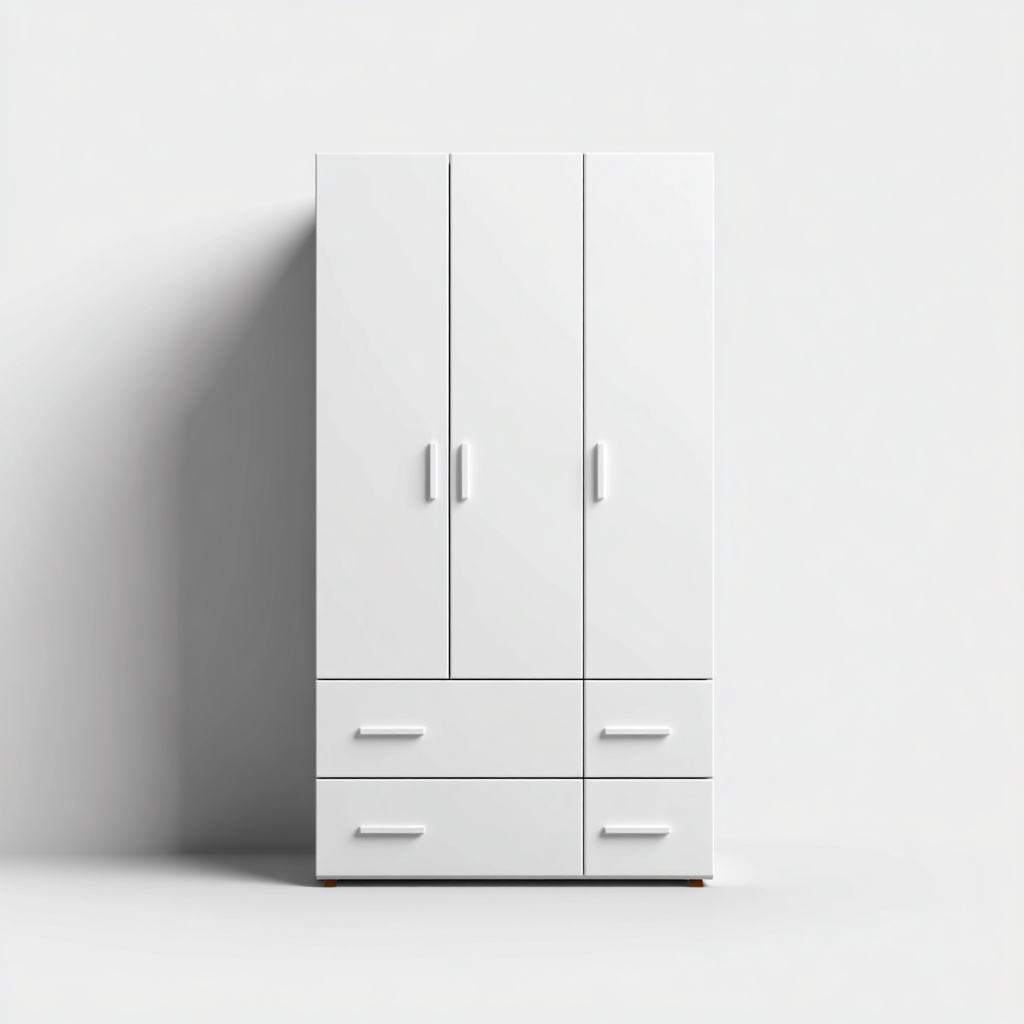 Armadio-legno-92x52x196 cm-bianco-design contemporaneo-Roomgetmart