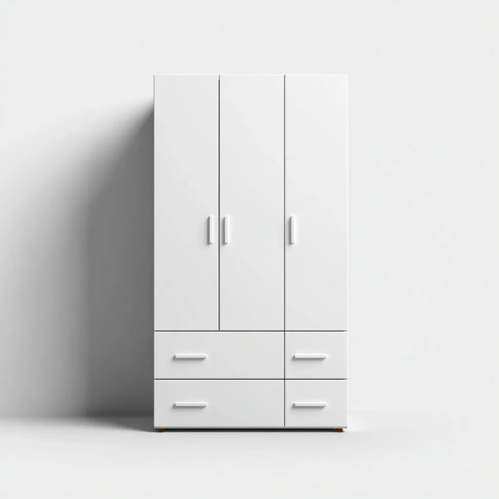 Armadio-legno-92x52x196 cm-bianco-design contemporaneo-Roomgetmart