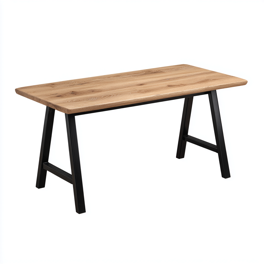 Scrivania - legno-metallo - 140x65x75 cm - rovere-nero - moderno-Roomgetmart