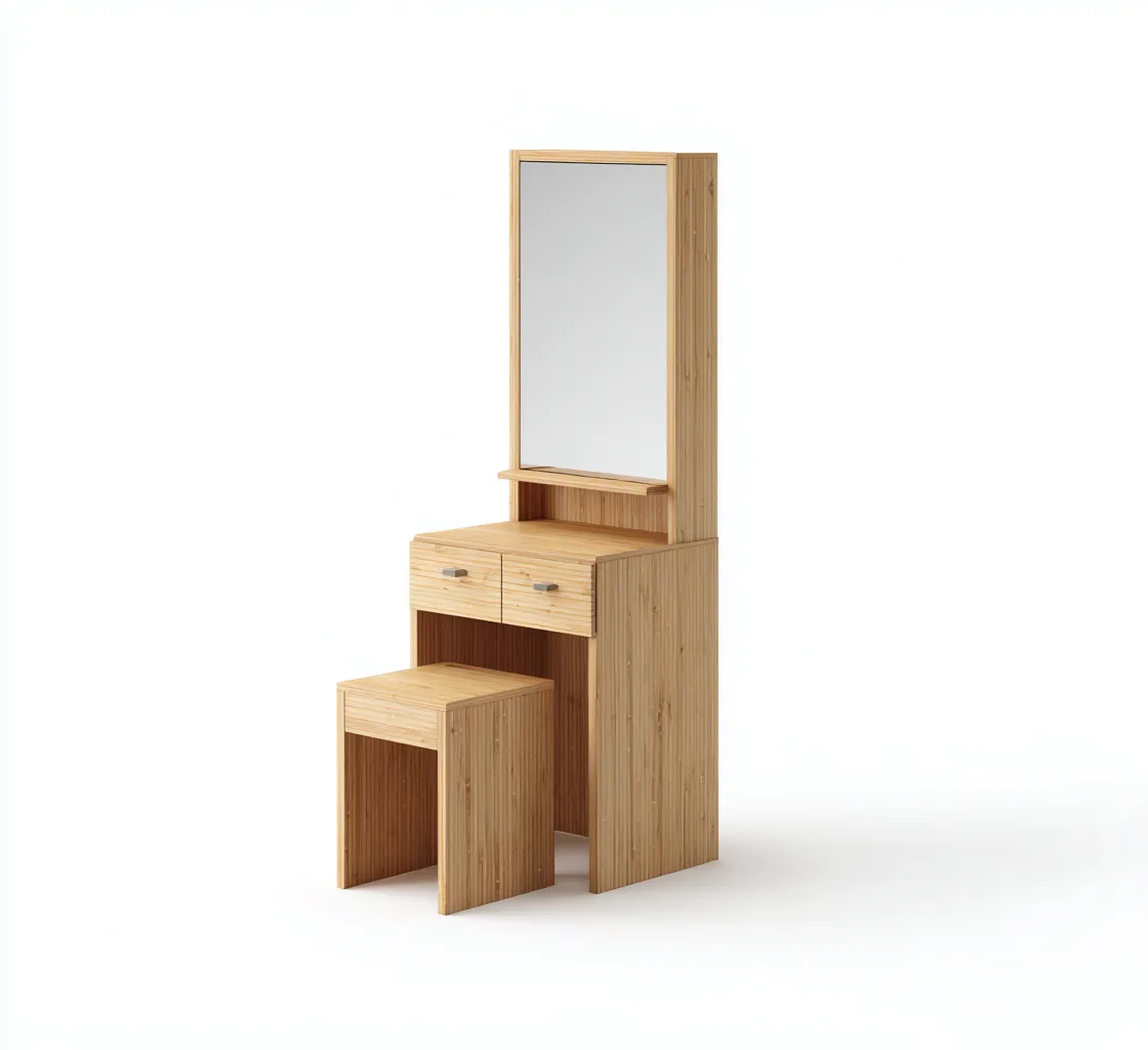 Toeletta legno composito 88x45x152 cm legno naturale design moderno-Roomgetmart