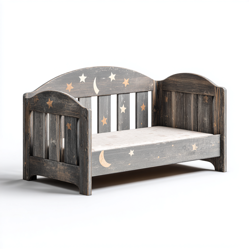 Letto per bambini-legno-140x75x85 cm-grigio-design decorativo-Roomgetmart