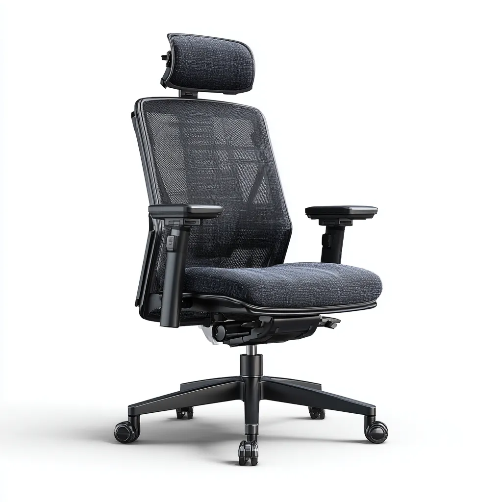 Sedia da ufficio ergonomica in rete e tessuto nero 67x67x130 cm - schienale alto - supporto regolabile-Luxegolab