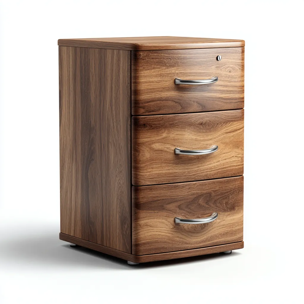 Armadio per ufficio legno-metallo 44x55x78 cm - noce - design funzionale adatto per ufficio-Luxegolab