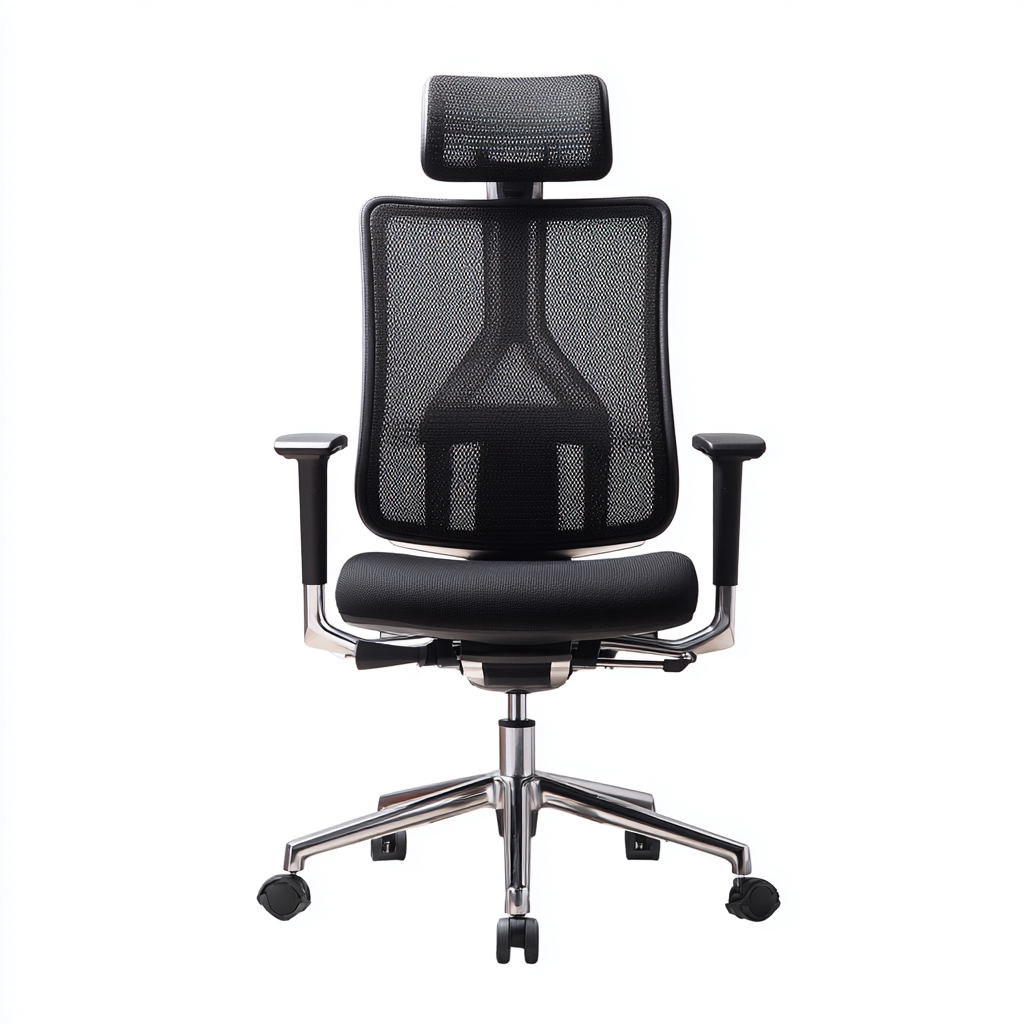 Sedia da ufficio Rete-Metallo 70x70x125 cm Nero - Design ergonomico-Luxegolab