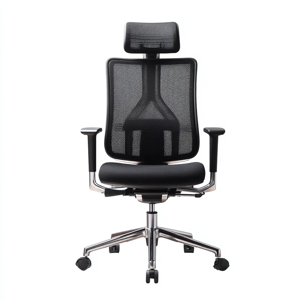 Sedia da ufficio Rete-Metallo 70x70x125 cm Nero - Design ergonomico-Luxegolab