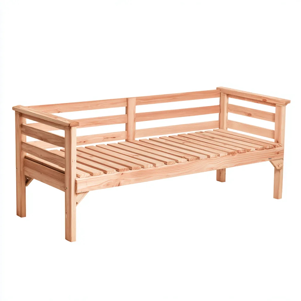 Divano letto Legno 190x75x80 cm - Legno - Stile naturale-Luxegolab