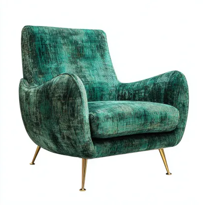 Poltrona Tessuto-Metallo 90x85x95 cm - Verde - Design moderno-Luxegolab