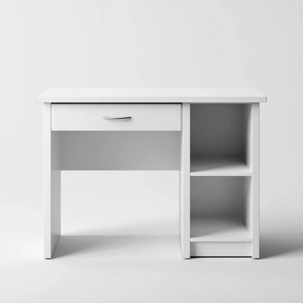 Scrivania legno 110x50x76 cm - bianco - design semplice adatta per ufficio-Luxegolab