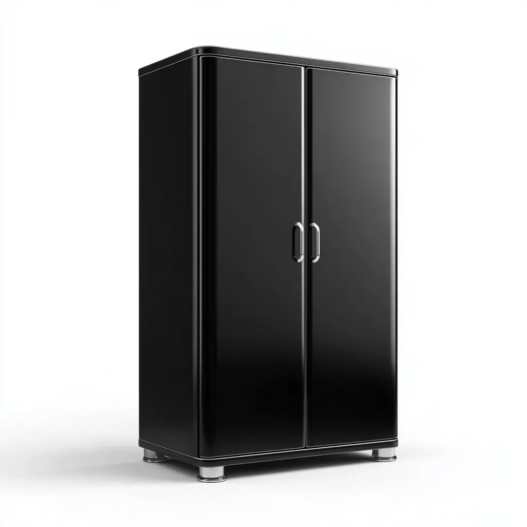 Armadio Metallo 90x45x180 cm - Nero - Design moderno-Luxegolab