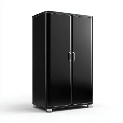 Armadio Metallo 90x45x180 cm - Nero - Design moderno-Luxegolab