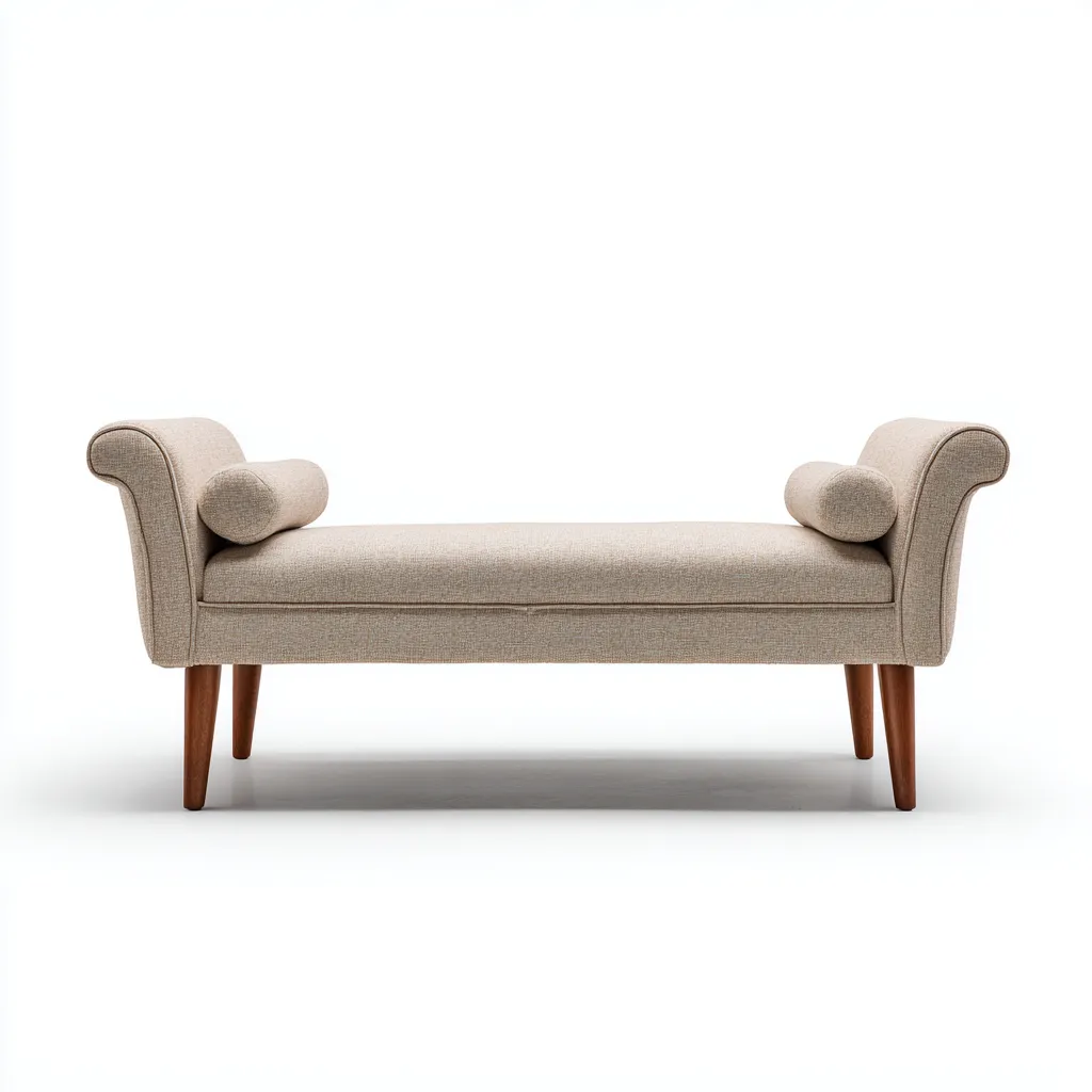 Panca per letto 120x45x55 cm - struttura in legno - beige-legno naturale - stile classico-Luxegolab