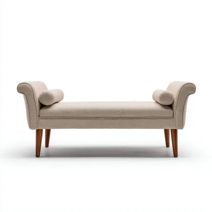 Panca per letto 120x45x55 cm - struttura in legno - beige-legno naturale - stile classico-Luxegolab