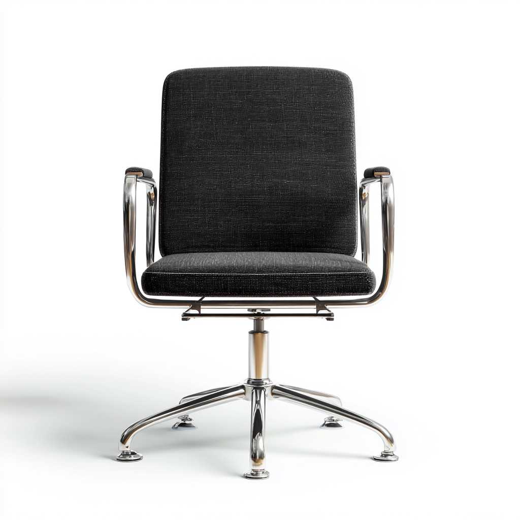 Sedia da ufficio in tessuto colore nero 60x55x90 cm design moderno-Luxegolab