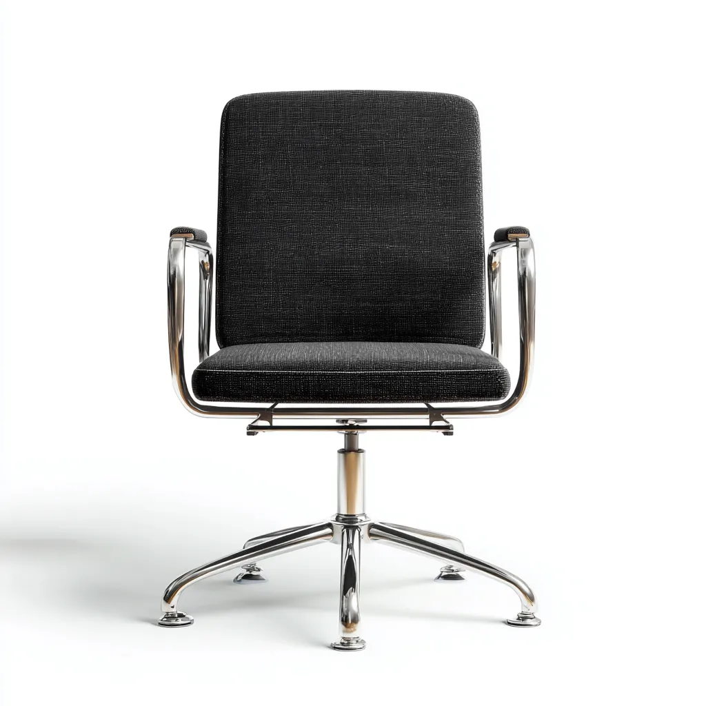 Sedia da ufficio in tessuto colore nero 60x55x90 cm design moderno-Luxegolab