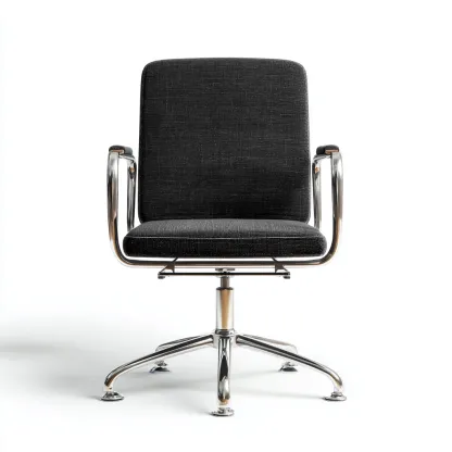 Sedia da ufficio in tessuto colore nero 60x55x90 cm design moderno-Luxegolab