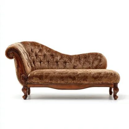 Chaise longue velluto e legno 180x75x85 cm - marrone dorato-legno - design classico-Luxegolab