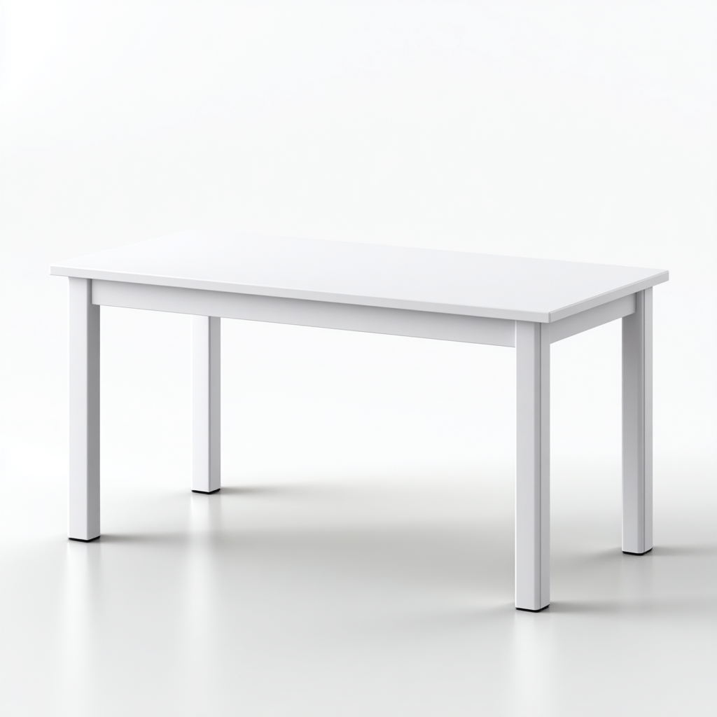 Scrivania in legno 150x75x75 cm colore bianco design moderno per ufficio-Luxegolab