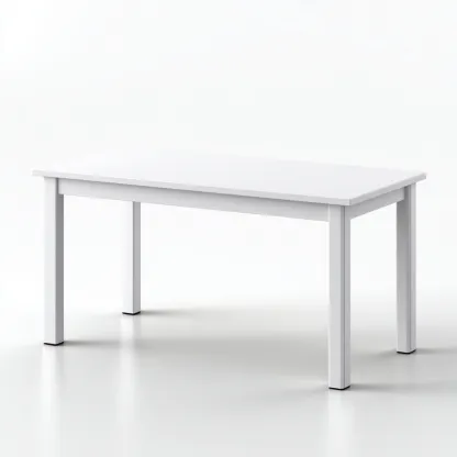 Scrivania in legno 150x75x75 cm colore bianco design moderno per ufficio-Luxegolab