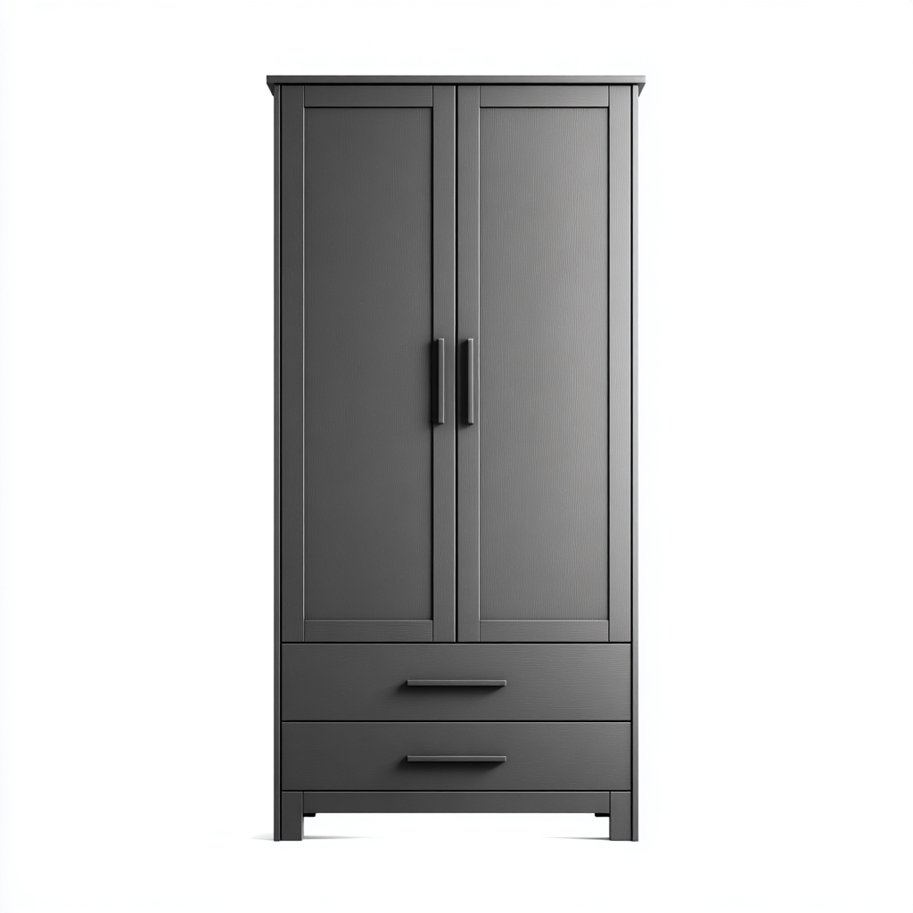 Armadio 115x57x198 cm - grigio scuro - stile moderno-Luxegolab