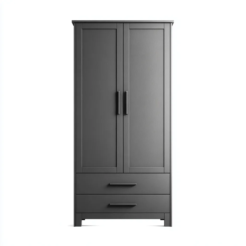 Armadio 115x57x198 cm - grigio scuro - stile moderno-Luxegolab