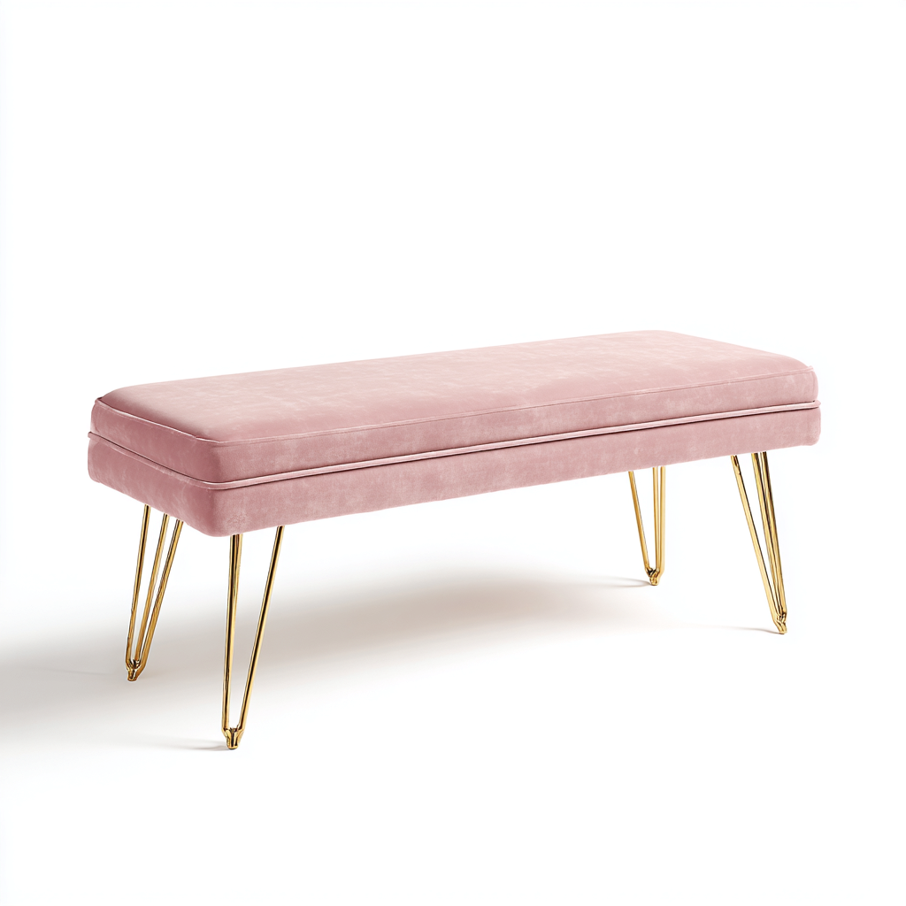Panca per letto 115x38x47 cm - rose - style moderne-Luxegolab