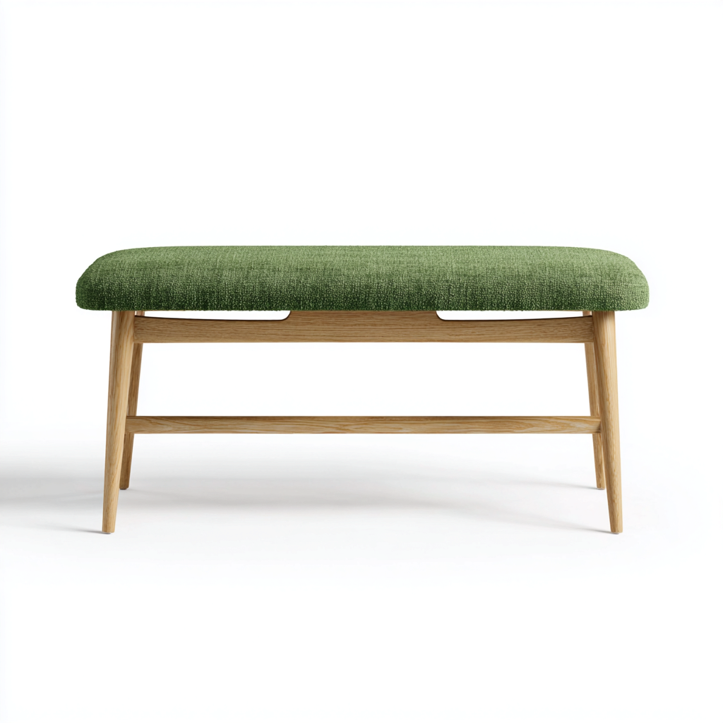 Panca per letto 100x40x45 cm - struttura in legno - verde-legno naturale - design moderno per cameretta-Luxegolab