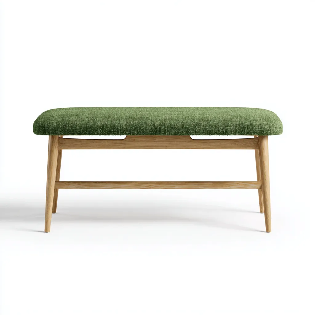 Panca per letto 100x40x45 cm - struttura in legno - verde-legno naturale - design moderno per cameretta-Luxegolab