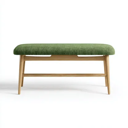 Panca per letto 100x40x45 cm - struttura in legno - verde-legno naturale - design moderno per cameretta-Luxegolab