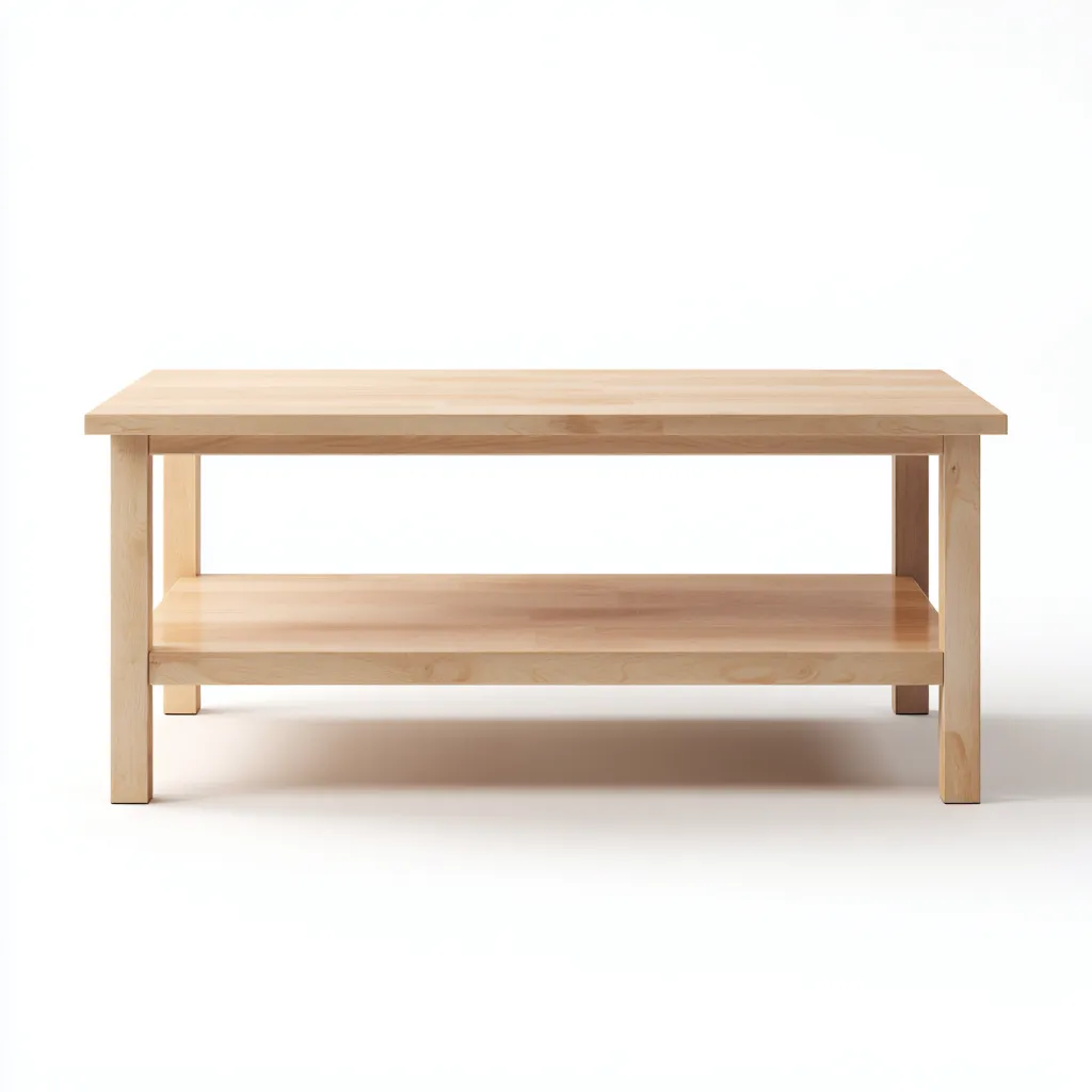 Tavolino da caffè legno 100x55x48 cm - colore naturale - design semplice-Luxegolab