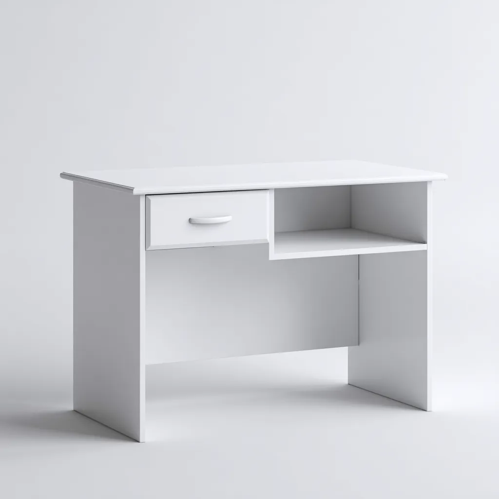 Scrivania in legno 100x45x75 cm - bianco - con 1 cassetto-Luxegolab