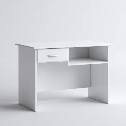 Scrivania in legno 100x45x75 cm - bianco - con 1 cassetto-Luxegolab