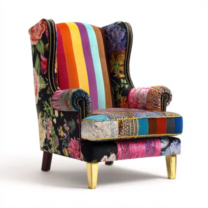 Poltrona tessuto 85x80x110 cm - multicolore - design contemporaneo-Luxegolab