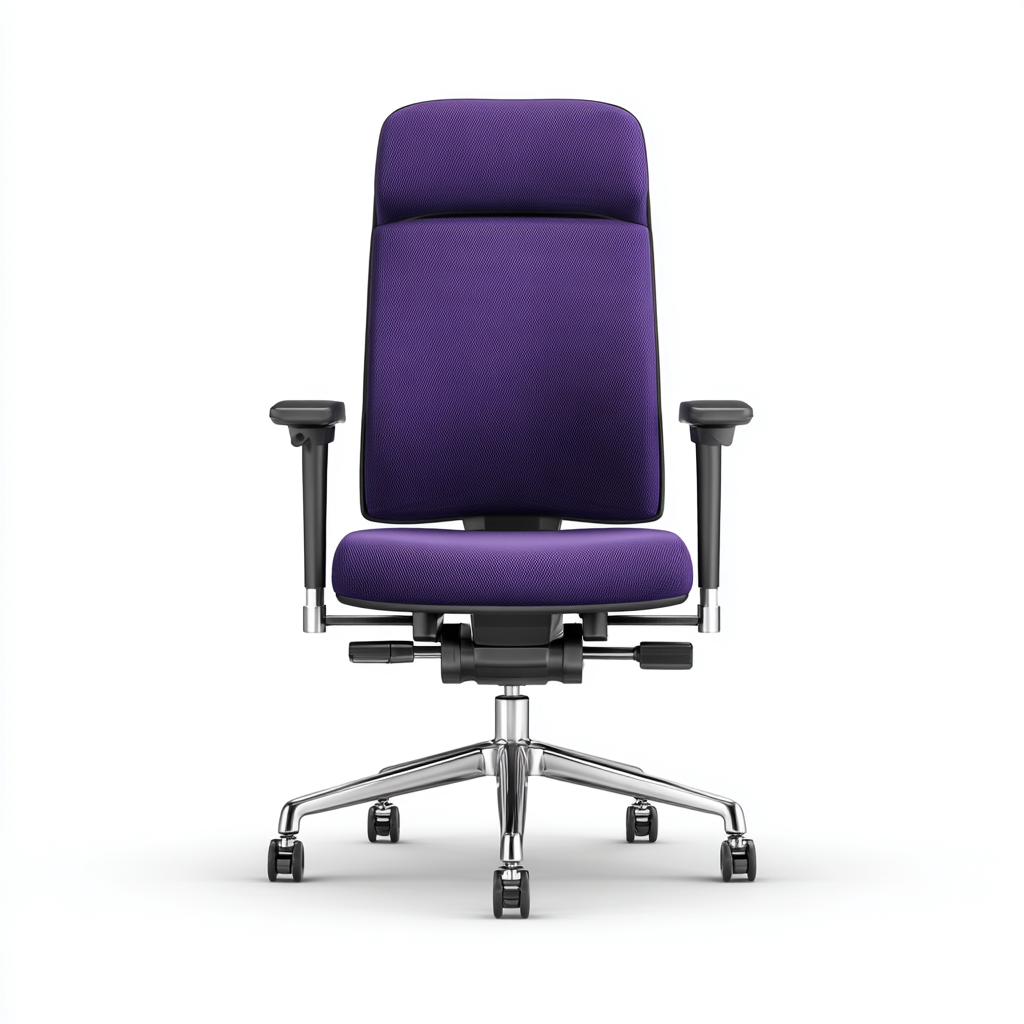 Sedia da ufficio in tessuto ergonomica 60x55x110 cm colore viola design moderno-Luxegolab