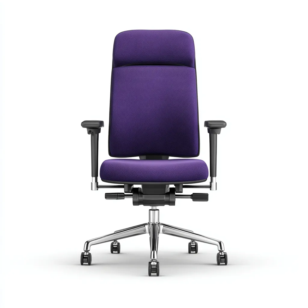 Sedia da ufficio in tessuto ergonomica 60x55x110 cm colore viola design moderno-Luxegolab