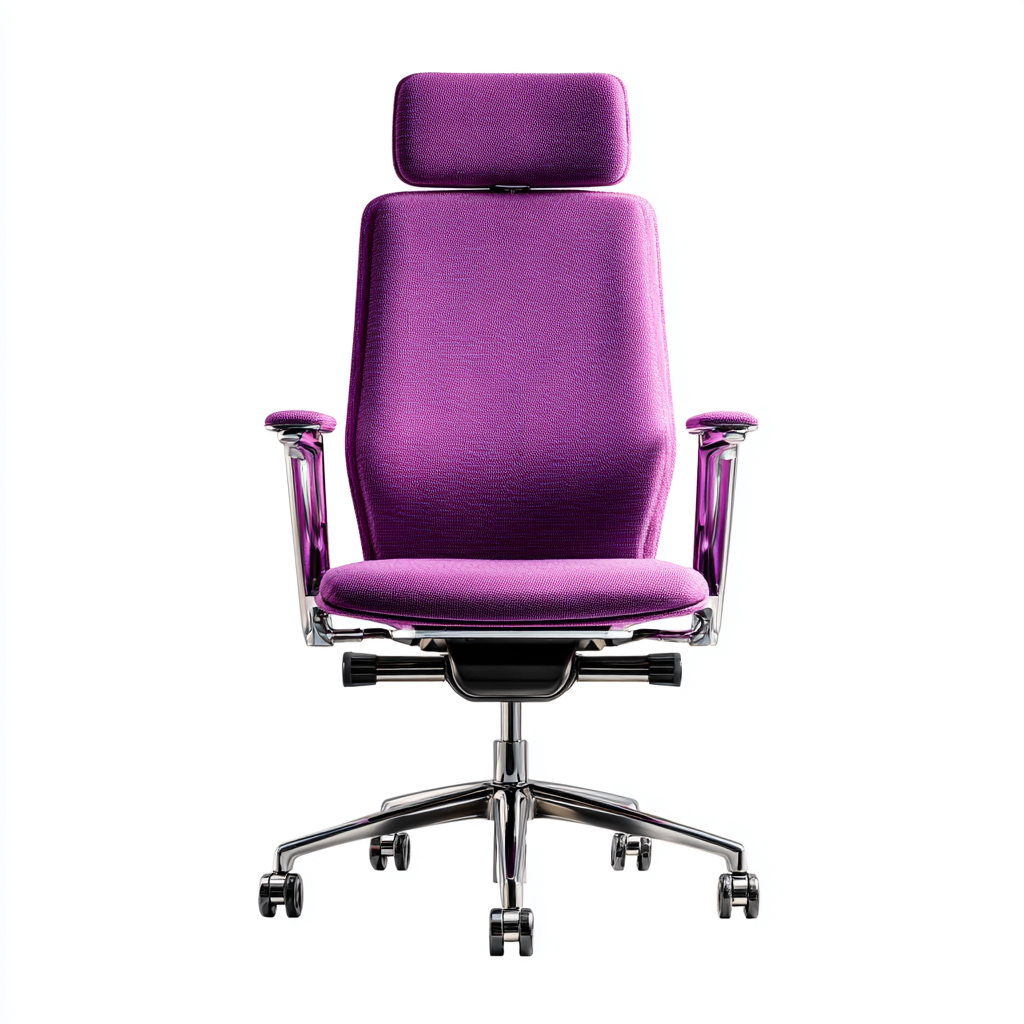 Sedia da ufficio tessuto-metallo 70x68x125 cm - viola - ergonomica con poggiatesta-Luxegolab