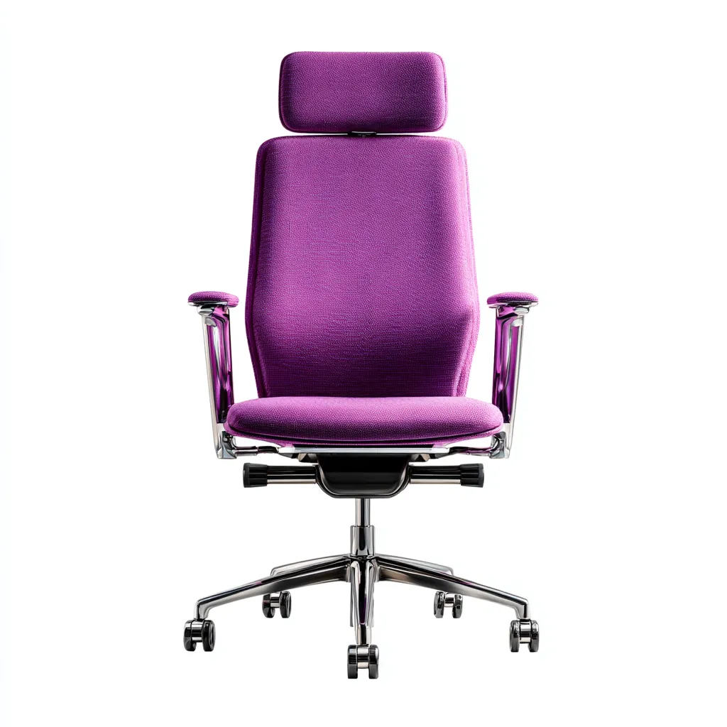 Sedia da ufficio tessuto-metallo 70x68x125 cm - viola - ergonomica con poggiatesta-Luxegolab