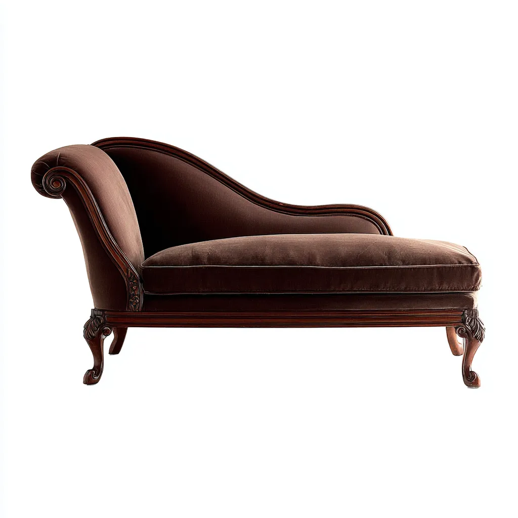 Chaise longue stile classico 175x70x85 cm colore marrone design elegante-Luxegolab