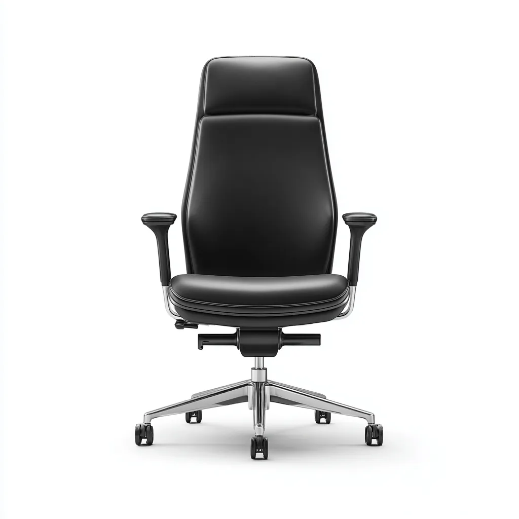 Sedia da ufficio in pelle 62x62x125 cm - nero - design moderno-Luxegolab