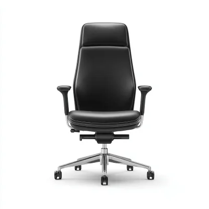 Sedia da ufficio in pelle 62x62x125 cm - nero - design moderno-Luxegolab