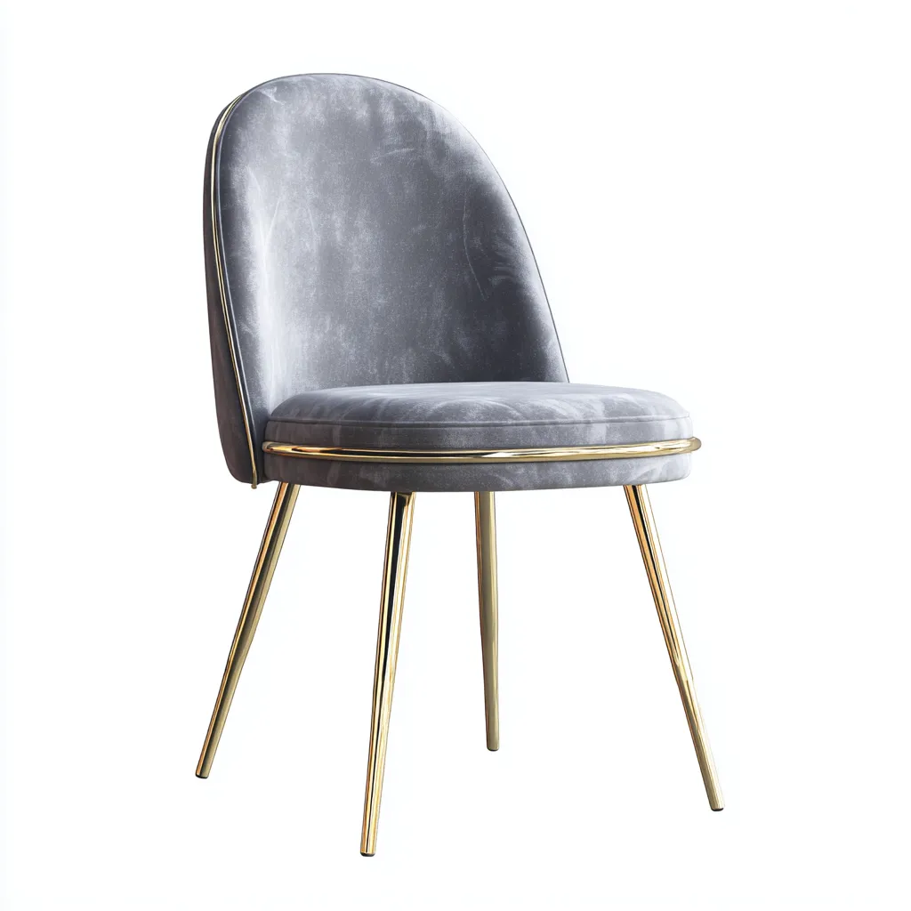 Poltrona tessuto 50x55x82 cm - grigio-oro - design moderno-Luxegolab