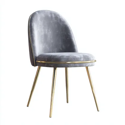 Poltrona tessuto 50x55x82 cm - grigio-oro - design moderno-Luxegolab